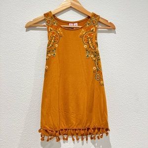 Mustard Yellow / Orange Sleeveless Top - S